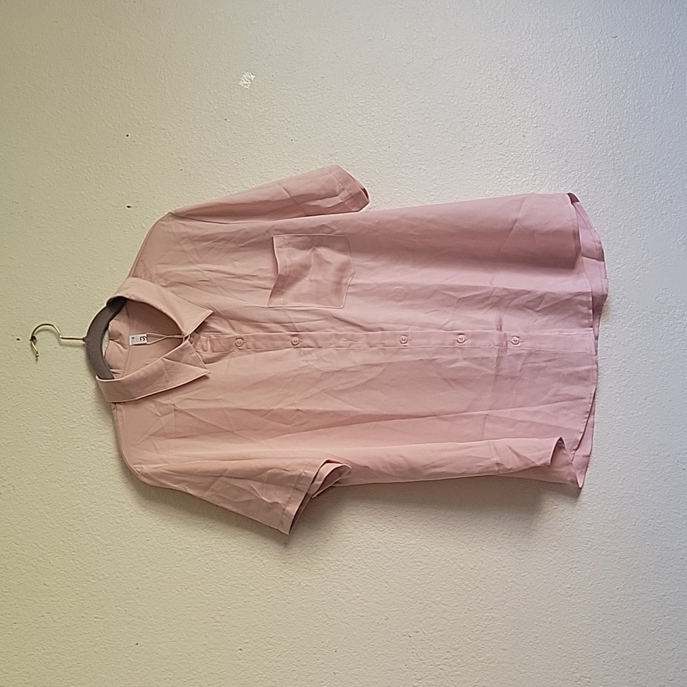 NWT omsj blause size XL light pink buttons front 1 pocket